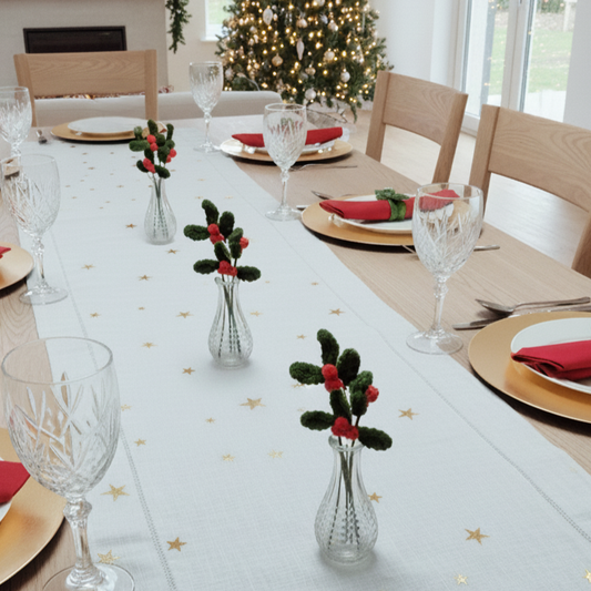 3 brins de houx - Avec vase