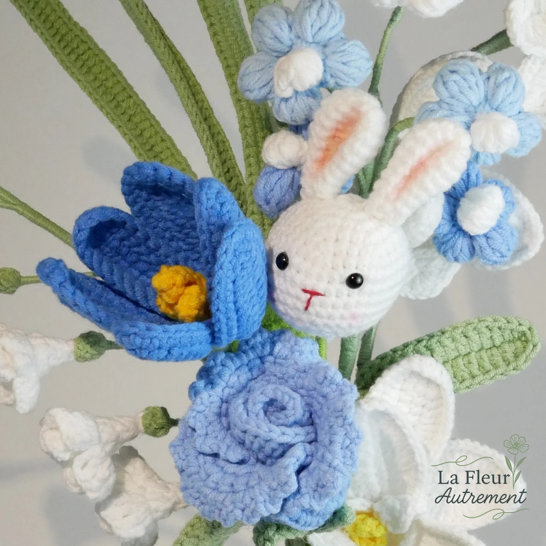Bouquet Naissance - Lapin - Bleu