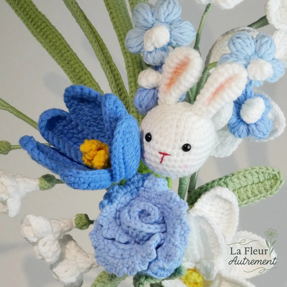 Bouquet Naissance - Lapin - Bleu