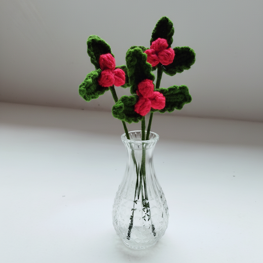 3 brins de houx - Avec vase