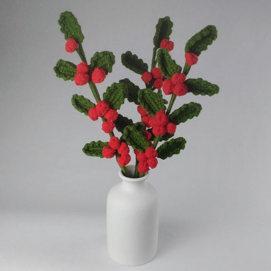 3 branches de houx - Avec vase