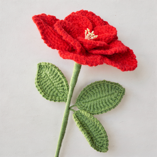 Rose rouge ouverte - 1 tige